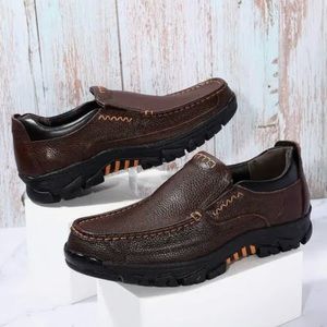 CREPUSCOLO Men's Leather Shoes Casual Slip-on Loafers size 7